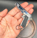 1:3 1911 Scale Handgun - Shiny Silver miniature die cast metal model with working thumb safety and slide.