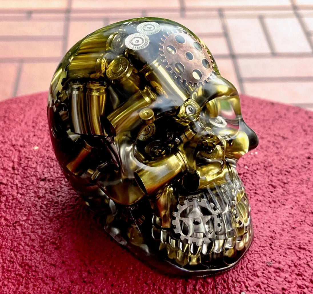 223 Casing-Mixed Skeleton Steampunk Skull – Handmade Decor product image 3
