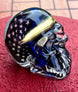 223 Casing USA Thin Blue Line Flag Skull – Handmade Decor product image 3