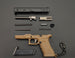 1:4 G17 METAL Keychain - TAN/BLACK - LEGACY TACTICAL INC