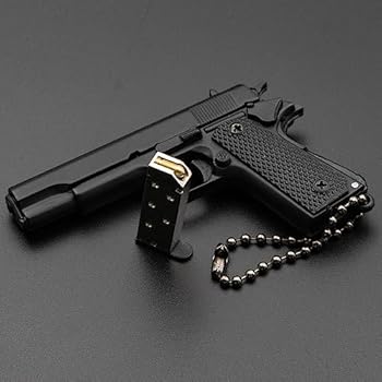 1:3 1911 Scale Handgun - Black miniature model with working safety, slide, and magazine, die-cast metal, black finish.