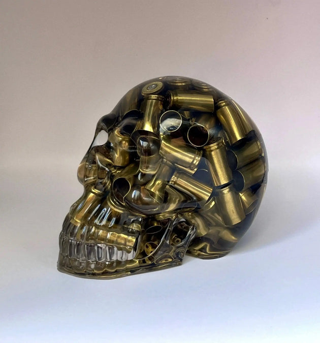 9MM Resin Bullet Casing Skull – Handmade Decor product image 2