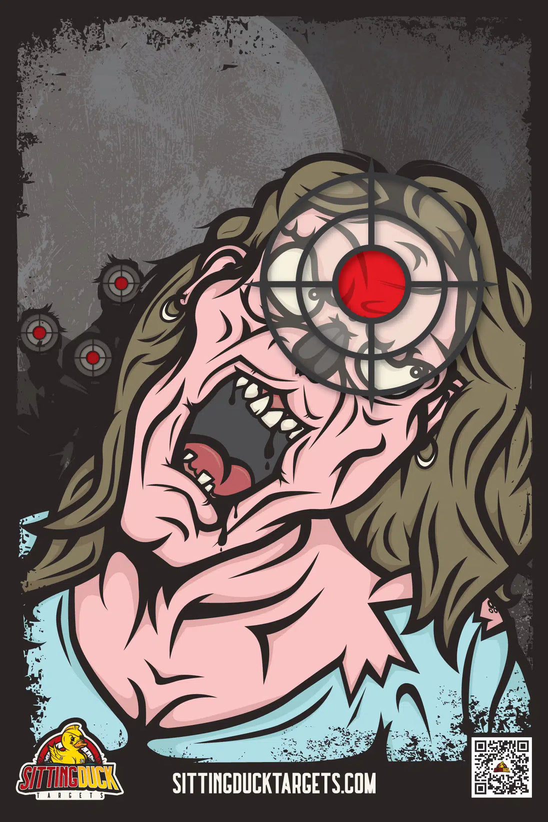 Zombie Becky targets with pink colors, premium Paper