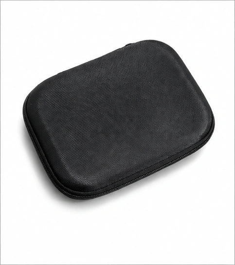 A black zippered protective carrying case with a textured fabric exterior, shown on a plain white background.