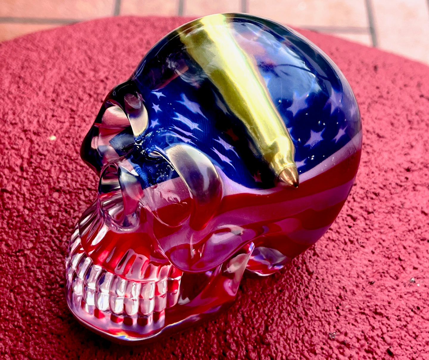 223 Casing American Flag Epoxy Skull - LEGACY TACTICAL INC