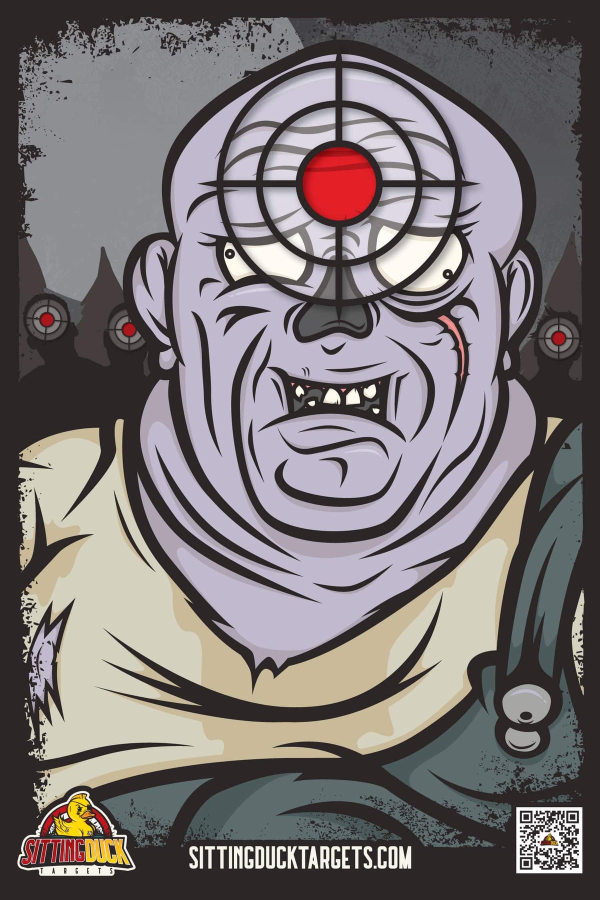 Zombie Jeff targets with Purple colors, premium Paper