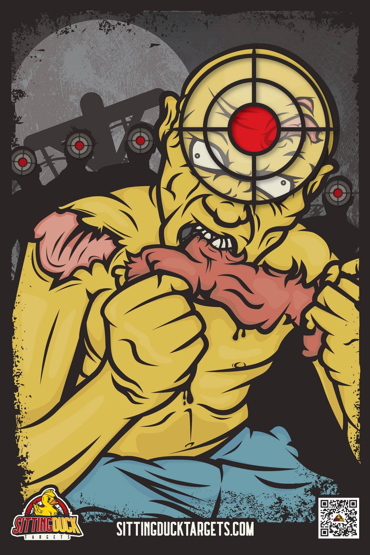 Zombie Mike targets with Yellow colors, premium Paper