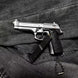 1:3 Beretta 92FS Handgun - Silver miniature model with working slide, safety, and removable magazine on dark fabric background.