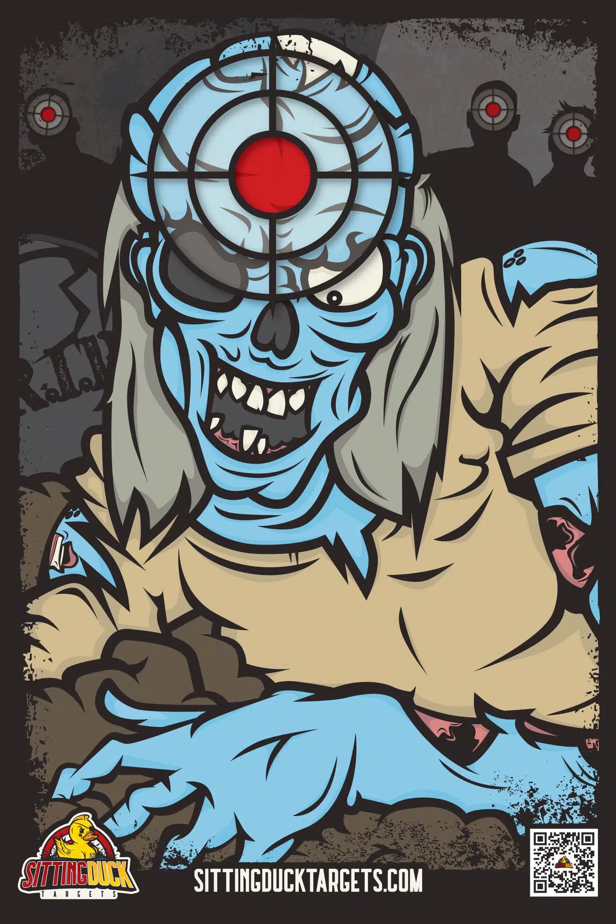 Zombie Steve targets with Blue colors, premium Paper