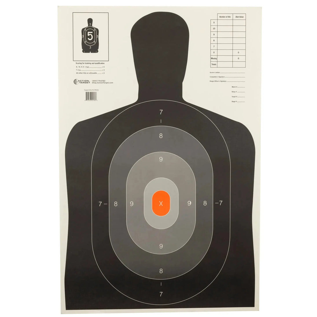 Action Target B-27E Pros Targets 23x35 - 100 Pack