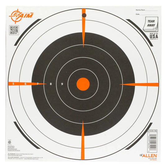 Allen EZ Aim 12x12 Adhesive Bullseye Targets - 100 Pack