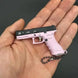 G17 Mini Pistol Keychain – 1:4 Metal (Pink/Black)