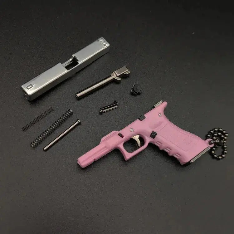 G17 Mini Pistol Keychain – 1:4 Metal (Pink/Black) product image 5