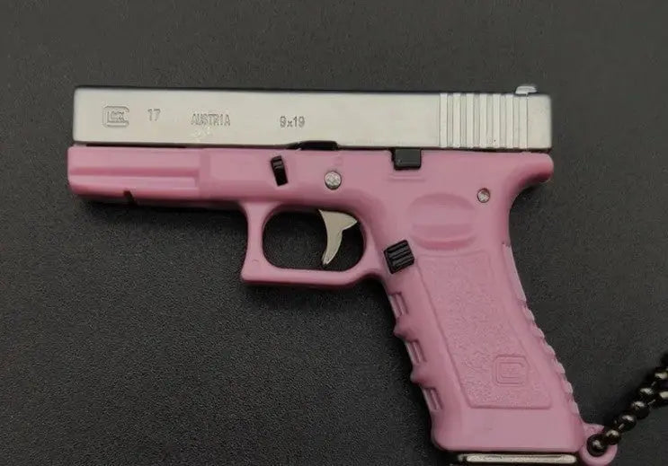 G17 Mini Pistol Keychain – 1:4 Metal (Pink/Silver) product image 3