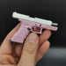 G17 Mini Pistol Keychain – 1:4 Metal (Pink/Silver)