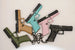 G17 Mini Pistol Keychain – 1:4 Metal (Tan/Black) product image 5