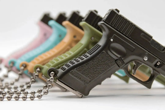 G17 Mini Pistol Keychain – 1:4 Metal (Tan/Black) product image 6
