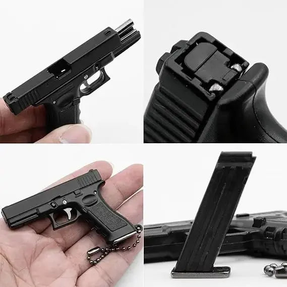 G17 Mini Pistol Keychain – 1:4 Metal (Tan/Black) product image 3