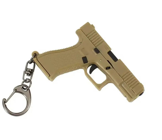 G17 Mini Pistol Keychain – 1:4 Plastic (Tan)