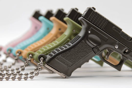 1:4 G17 METAL Keychain - TAN/BLACK - LEGACY TACTICAL INC