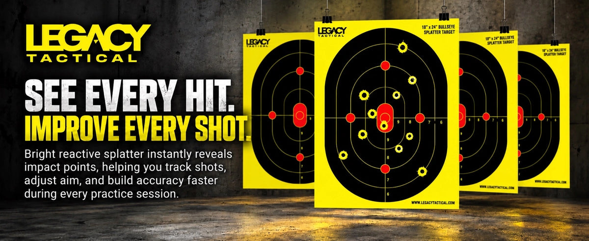 high quality target with splatter spots and yellow background