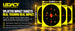 tactical splatter banner with yellow background. Measurement and description
