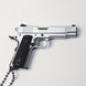 1:3 1911 Scale Handgun - Silver miniature model with die cast metal parts and working thumb safety and slide actions