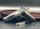 1:3 1911 Scale Handgun - Shiny Silver miniature die cast metal model with working safety and slide actions.