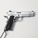 1:3 1911 Scale Handgun - Silver miniature metal model with working thumb safety and slide action on white background